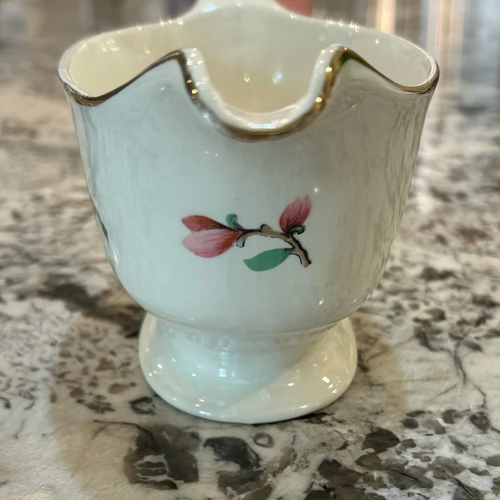 Homer Laughlin Gravy Boat Pink Dogwood Liberty Gold Trim Vintage 1954 - Picture 4 of 6